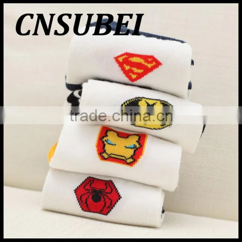 Super Hero Sock Men Stripes Knitted Cotton Sock
