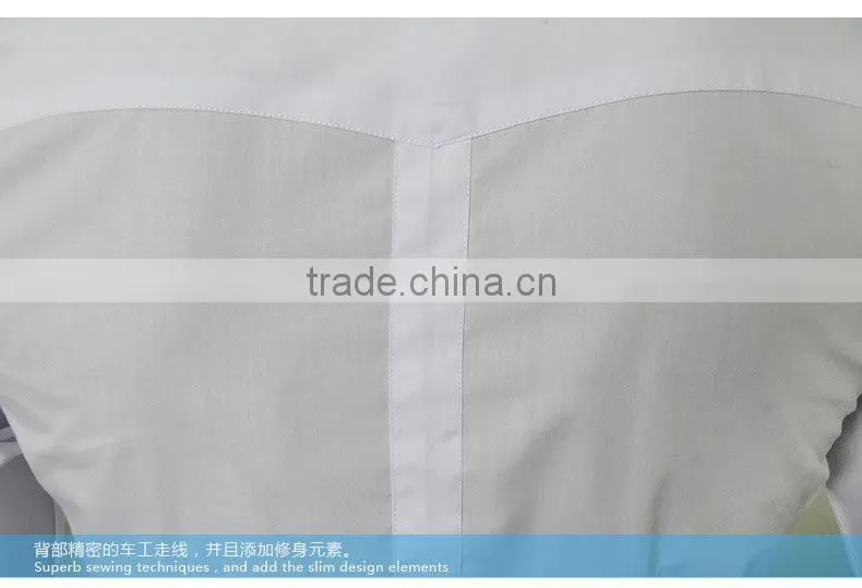 2017 men's white dress formal shirts with contrast color on collar and cuff