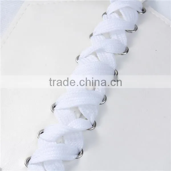 High Quality Ladies Wide White PU Leather Elastic Wide Waist Belt