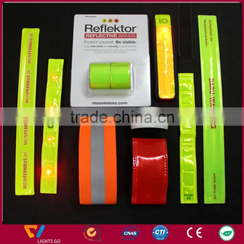 reflective gear for running, walking, biking,reflective snap wrist & ankle pop bands