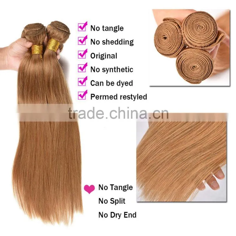Raw Remy 100%Unprocessed Human Hair #27 Pure Brazilian Straight Hair
