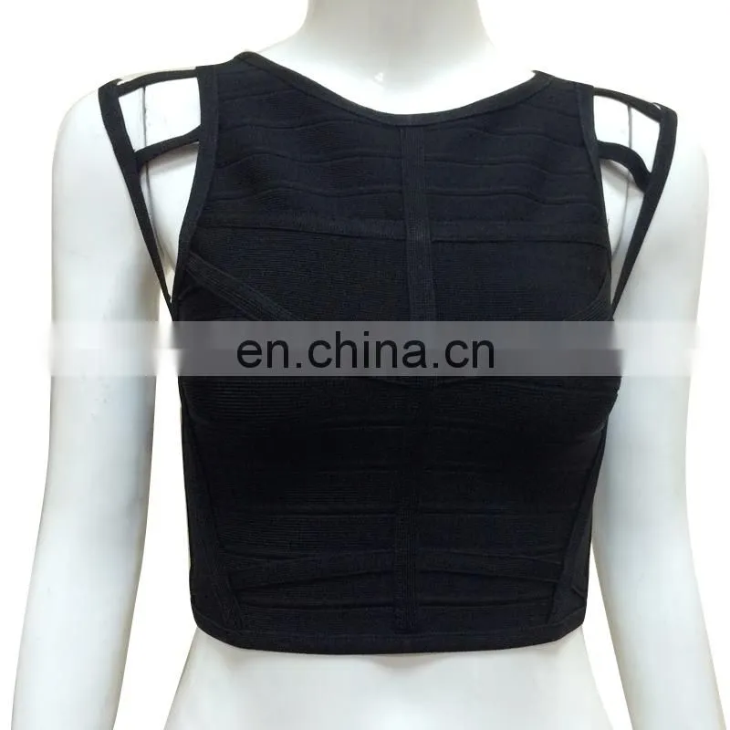 2017 cap sleeve nude bandage crop tops