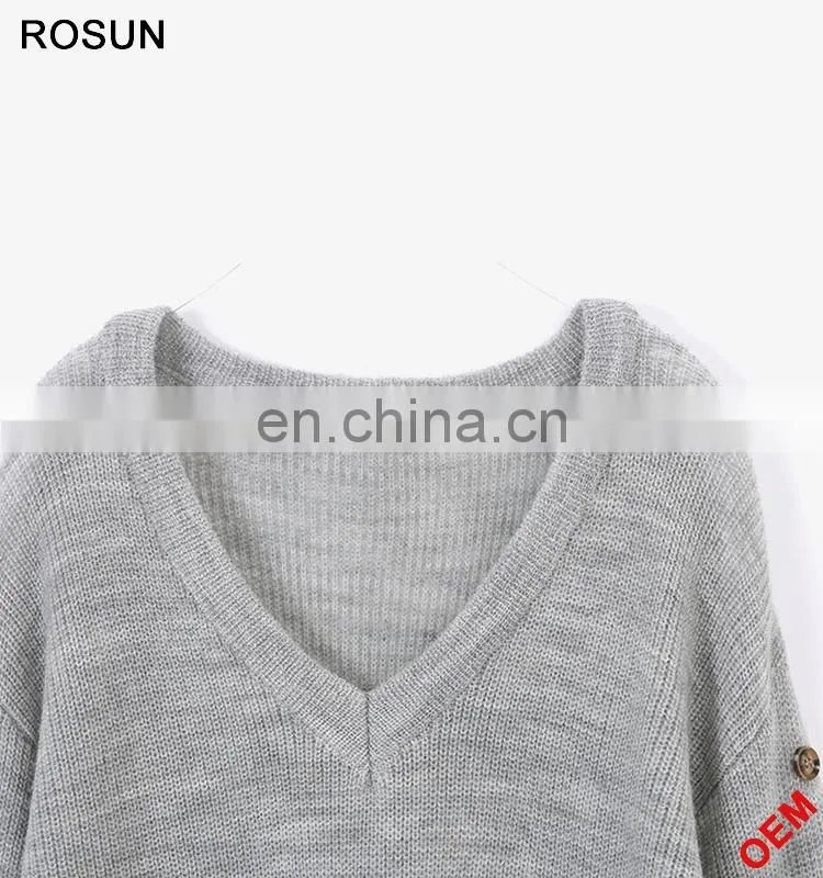 Girl Long sleeves with buttons Knit Pullover sweater