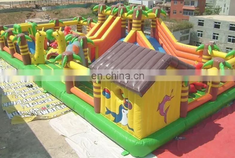 2017new giant inflatable fun city playground with bouncer trampoline for sale
