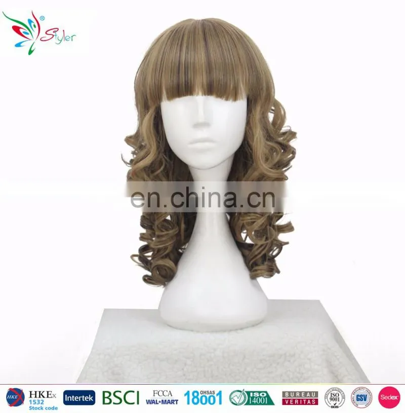 Styler Brand sexy beauty curly hair for asian women cheap ladies synthetic cosplay wigs