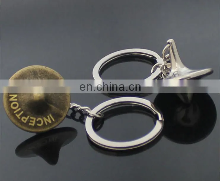 metal alloy spinning top key chain with logo spinning top toys keychain promotional gifts for adults and children