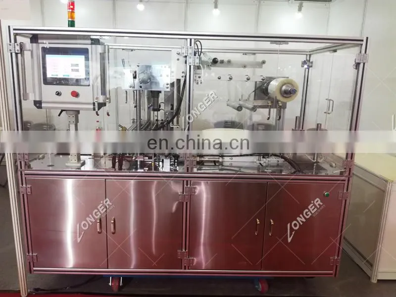 Soap Film Wrapping Box Perfume Cellophane Overwrapper Machine With Tear Tape