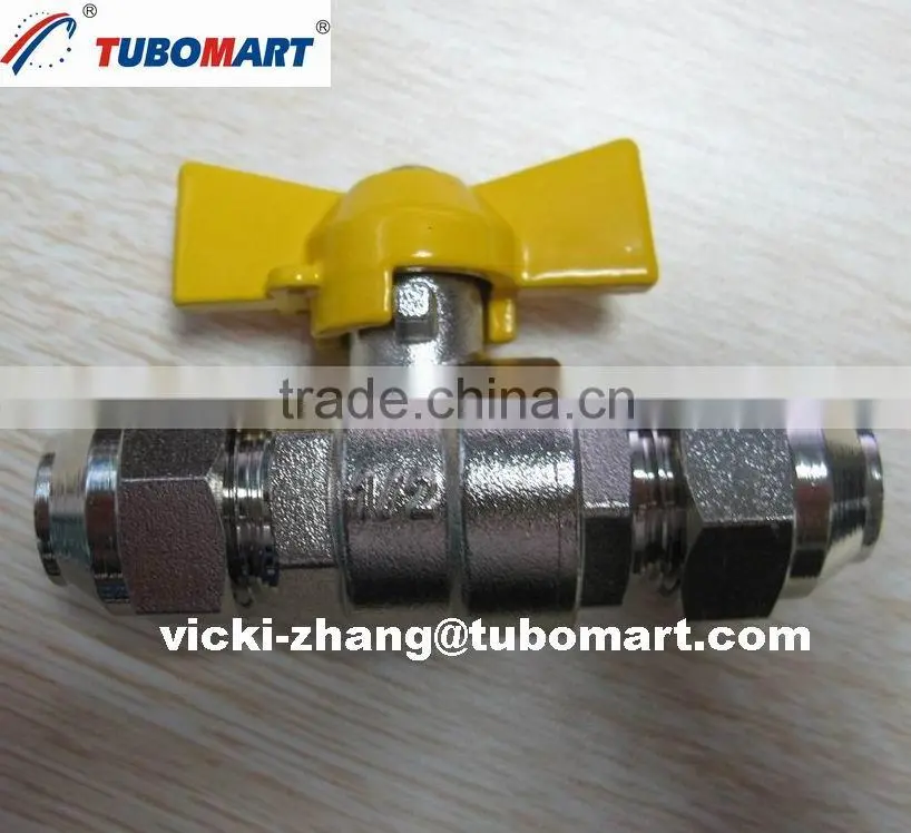Gas compression fittings gas control valve for pex al pex gas pipe