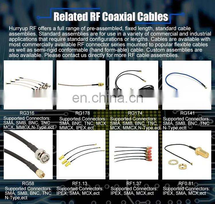 SMA PCB connector antenna pigtail extension female rf cable