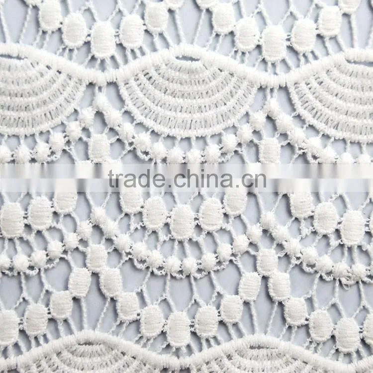 OEM Custom shaped beautiful special colors wave pattern water soluble embroidery lace fabric for Europe