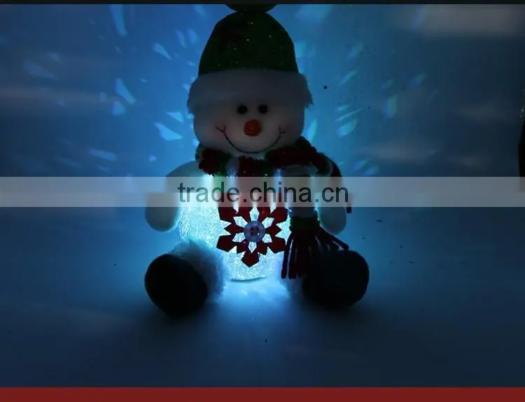 Christmas Gift Lovely Flannel Doll Muppet Snowman Fabric Crafts Xmas Ornament Decoration Night Light
