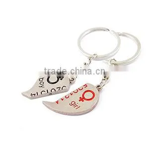 promotional gift couple heart keychains