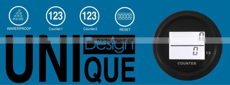 Digital round DC 8-48V counter and counter for Marine forklift truck tractor cleaning van vehicle golf cart RL-HM005F