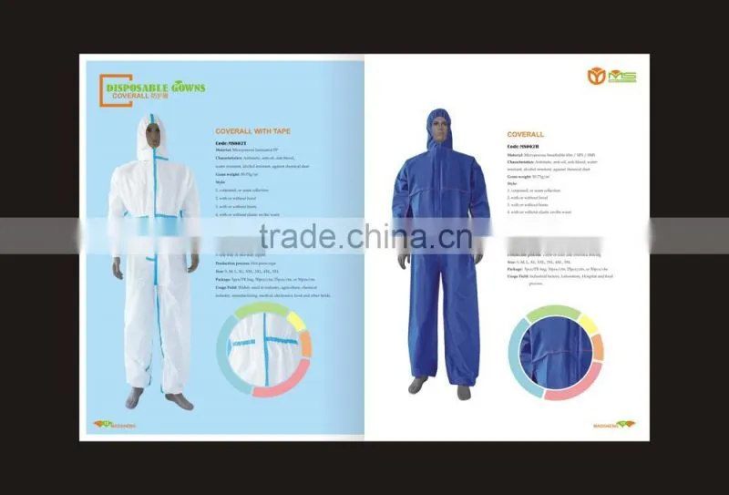 Disposable Ebola Protective safety coverall Suit Coverall SF Microporous film coated Overall