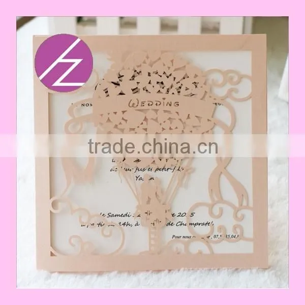 Most popular lover and ballon style custom names and size on wedding invitation card can have RSVP printing invite card