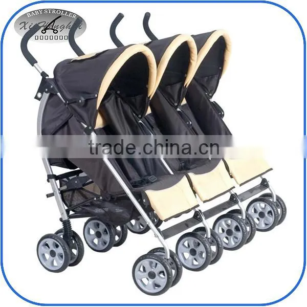 Fashion side by side triple stroller