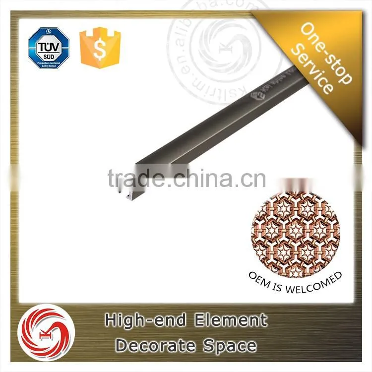 Sample supply aluminum profile U shape bronze metal tile corner trim