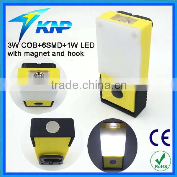 3W COB And 6 SMD Magnetic LED Work Light Poweredy By Dry Battery
