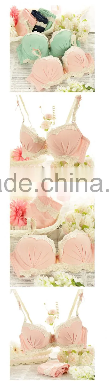 Pink Bow Sexy Bra Set for Girl