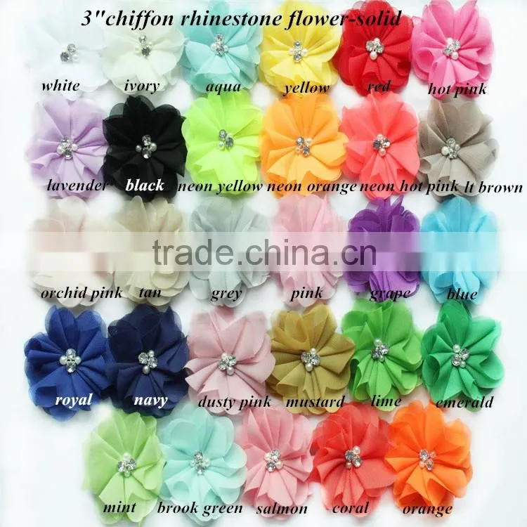 Butterfly shabby trim, pearl chiffon flower