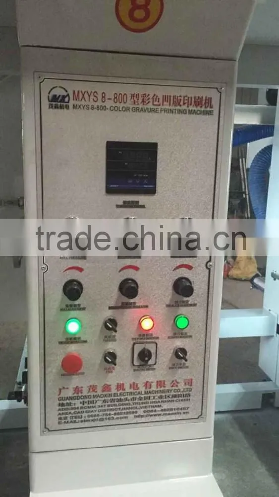Semi-full automatic Eight colour Gravure Plastic Film Printing Machine