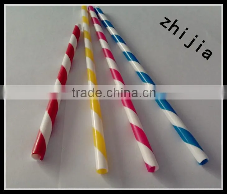 Two color hard striped funny straws for drinks