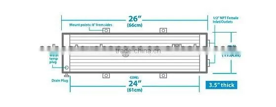 Universal Water to Air Intercooler Radiator
