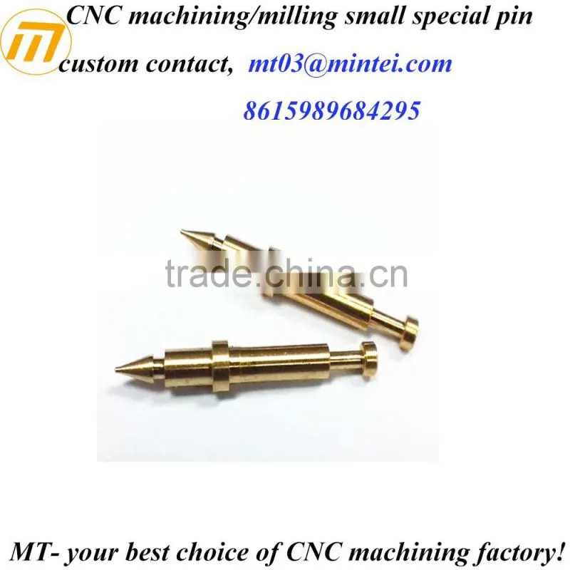 CNC Lathe Turning Precision Brass Electronic Contact Pin With Thread