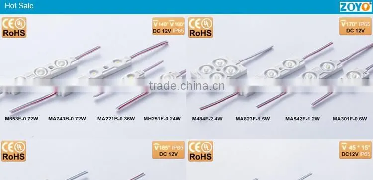 3W SMD5050 LED injection modules High Power modules LED DC 12V with PMMA Lens IP 68 outdoor for light box