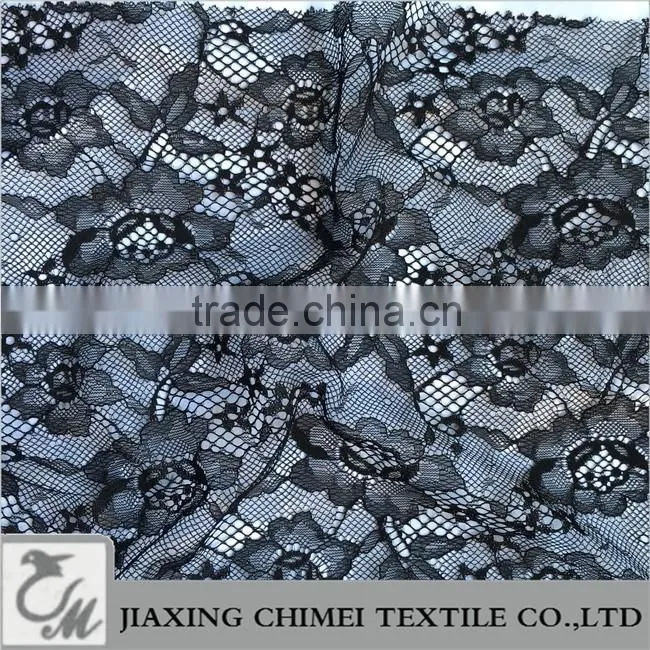 black lace jacquard net fabric