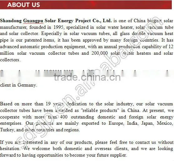 High efficiency vacuum tube heat pipe solar collector for solar water heater
