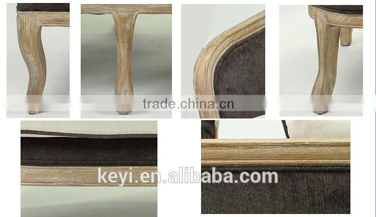 American country style Mashup fabric sofa/wooden fabric couch(CH-866-OAK)