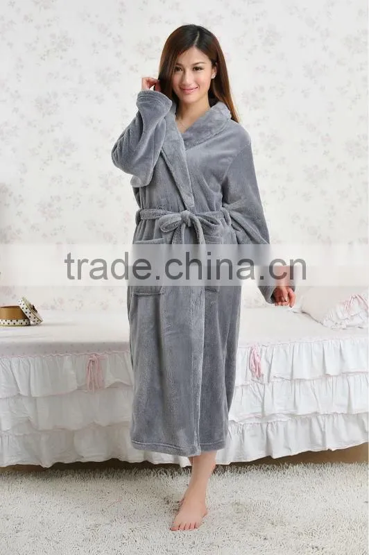 100%Polyester high quality multi color girl coral fleece bathrobe wholesale