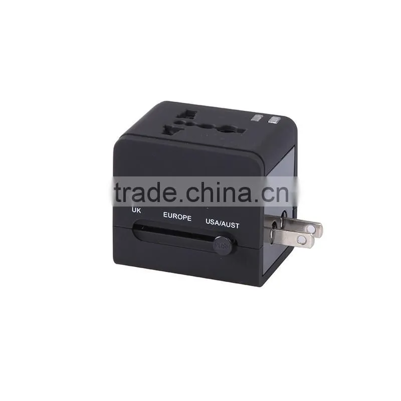 US EU UK AU Plug 5V 2.1A 2 USB Worldwide Universal Travel Adapter Charger