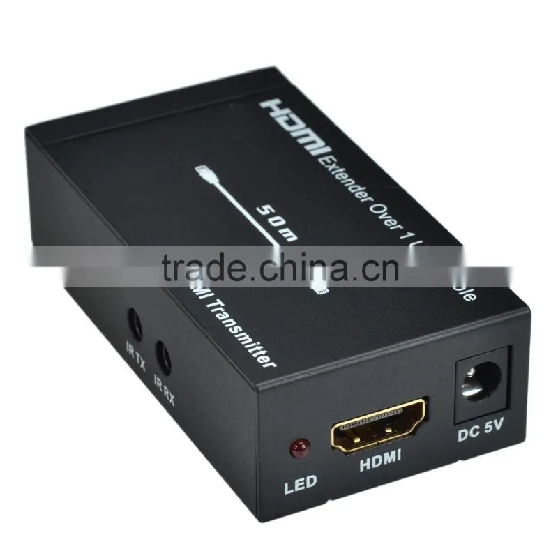 CHEERLINK HDMI V1.4 Extender to CAT-6 Infrared Single Network Cable Extender Set w/ Dual IR Control - Black
