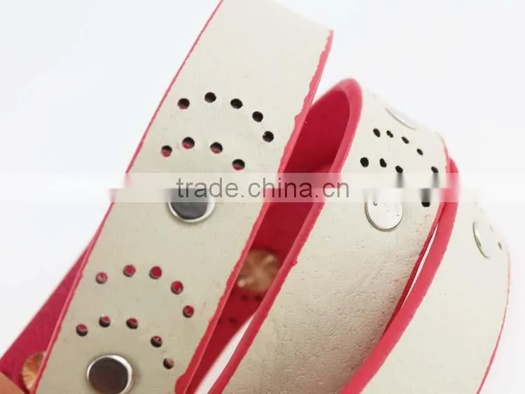 2015 Women's fashion pu studded beads belt for jeans with metal beads in yiwu
