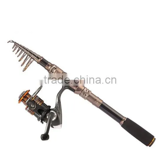 Spin Spinning Rod and Reel Combos Carbon Telescopic Fishing Rod with Reel Combo Sea Saltwater Freshwater Kit Fishing Rod Kit