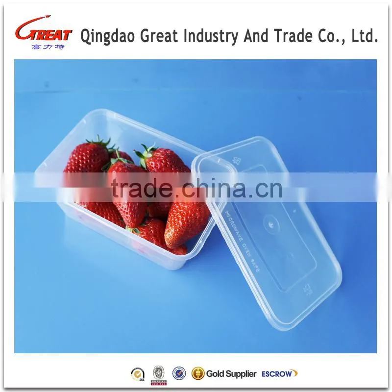 500 PP Rectangle Microwaveable Food Containers Sushi Container