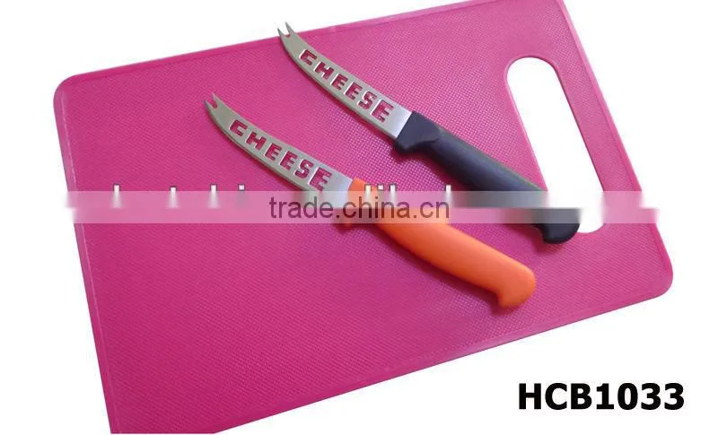 plastic cheese board with cheese knife