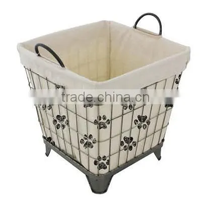 Home organization wire toy storage basket with liners