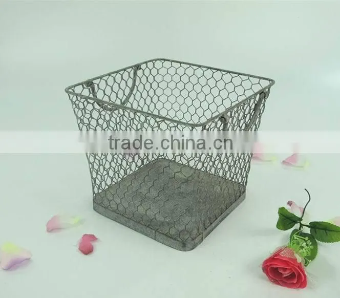 French decorative handmade storage wire basket