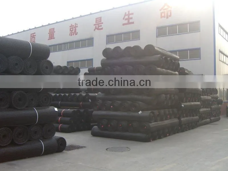 high strength tensile pvc coating polyester biaxial geogrid