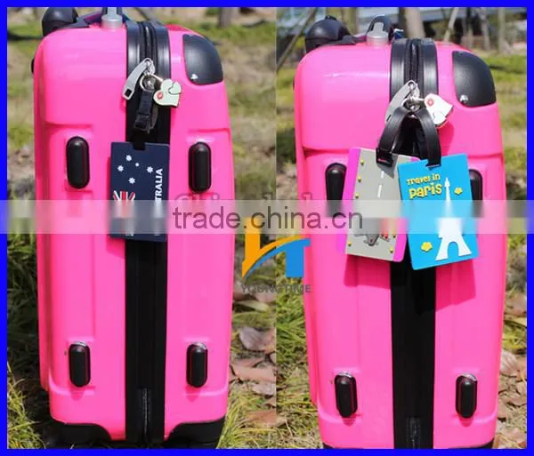 new products 2014 bag accessory blank PVC soft travel luggage tags factory wholesale