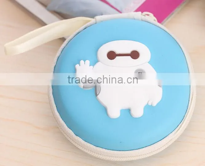 Multifunctional cute bay max round coin purse made in China