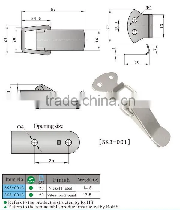 Whole sale SK3-001 door hasp.hasp and staple lock
