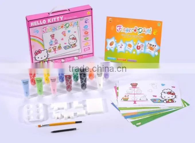 Funny item 4 color friendly material child toy finger painting set toy