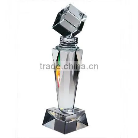 Factory wholesale blank clear crystal diamond trophy