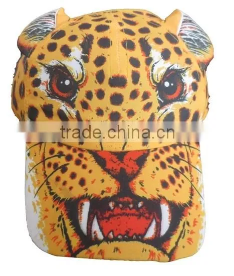 100% polyester sulimation animal baby cap animal baseball cap animal cap with ears