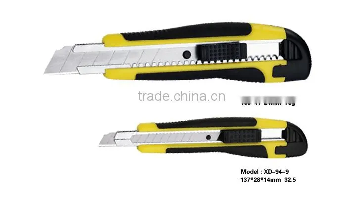 Stationery 9mm Snap Off Blade Plastic with rubber grip handle Utility Knife