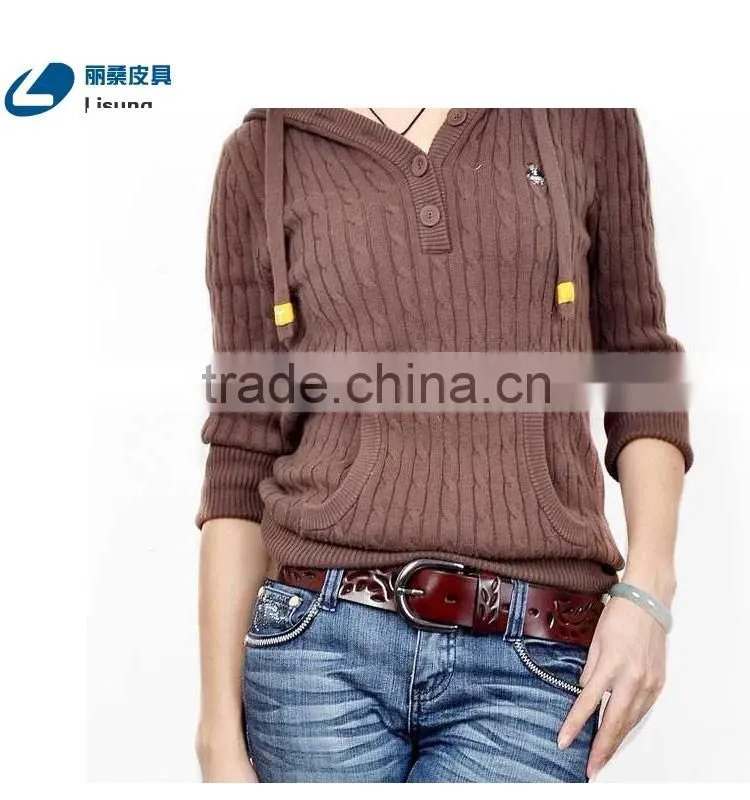 Mens Strong Hollow Out Mexican Genuine Leather Belts
